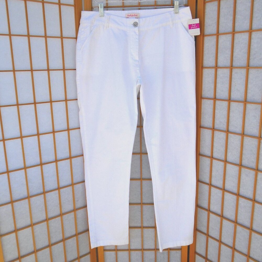 nwt FRESH PRODUCE sz 14 Dune Ankle Pants zip up w/stretch 4-pockets $79.